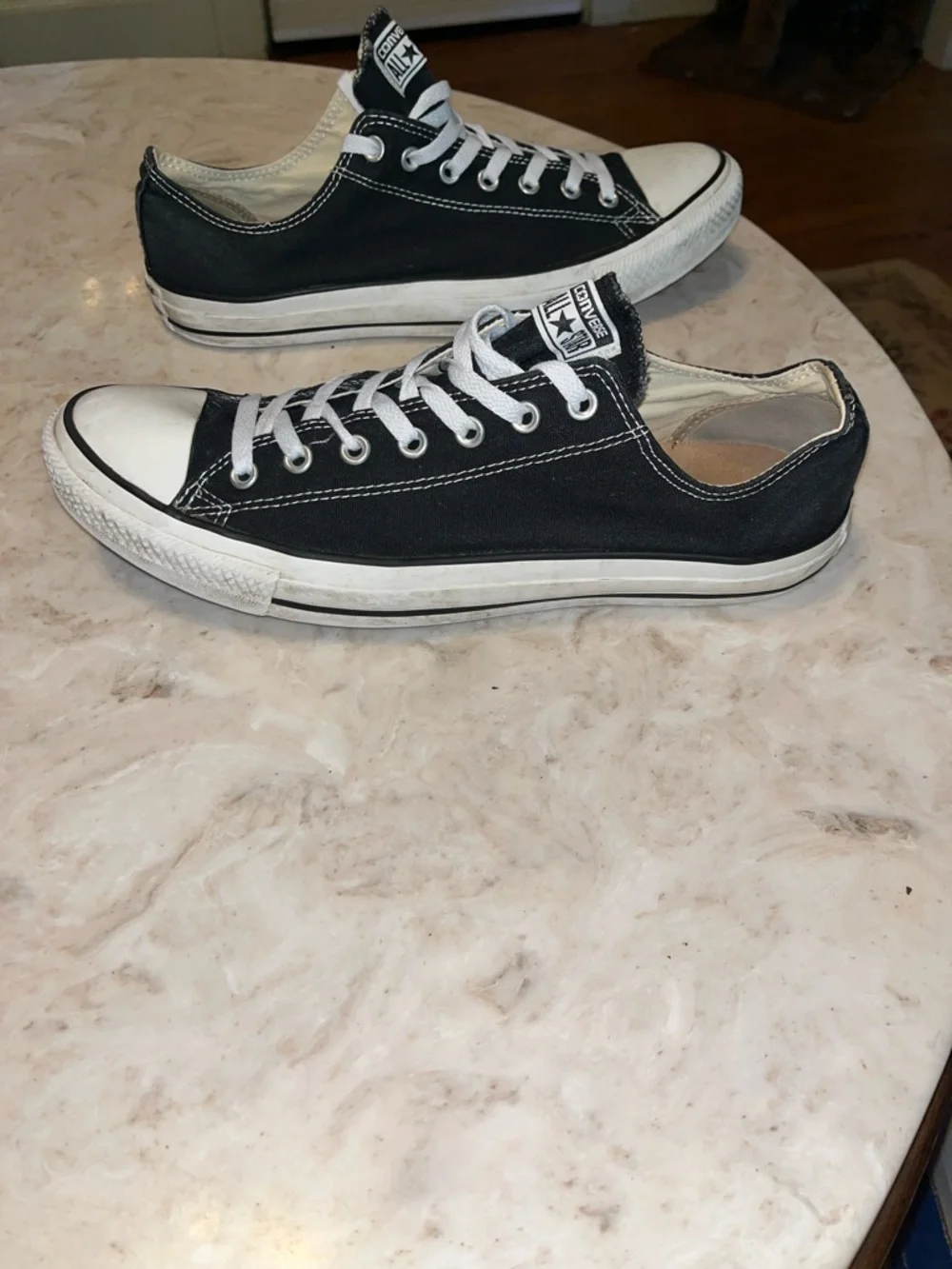 Converse All Stars Low Top Sneakers - Black and White - Picture 2 of 9